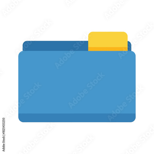 Folder icon with flat color body and simple tab, isolated on white