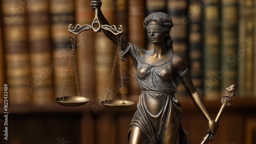 Symbol of Justice, Lady Justice Statue with Scales and Blindfold, Law and Legal Concepts
