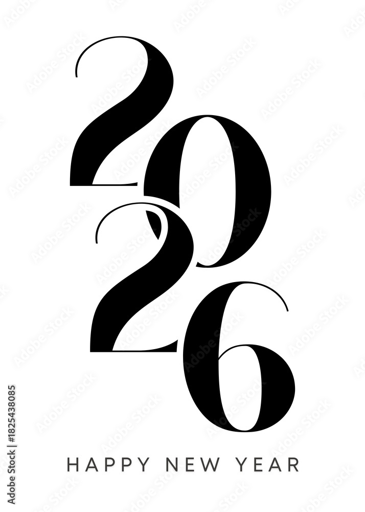 Fototapeta premium 2026 Happy New year design for card, poster, banner