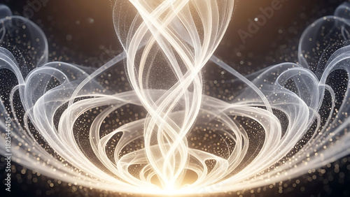 Stunning ethereal light trails swirling with glowing particles for magical designs