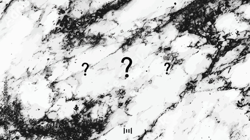 Three Question Marks on Abstract Black and White Marble Texture Background - Concept of Uncertainty, Doubt, Query, and Problem Solving