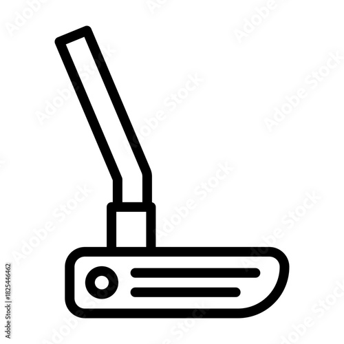 Putter Club Vector Line Icon Design