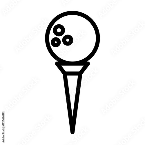 Golf Tee Vector Line Icon Design