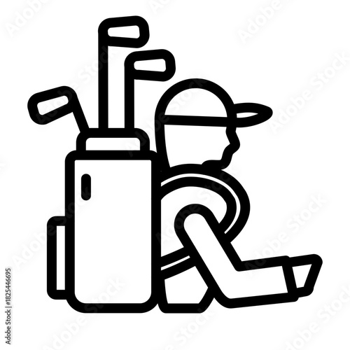 Caddie Vector Line Icon Design