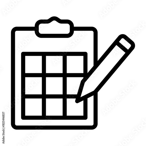 Golf Scorecard Vector Line Icon Design