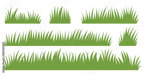 Green grass collection, nature grass silhoette