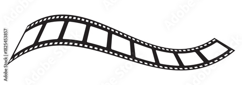 Old grunge movie film long strip set, vintage filmstrip roll frame. Film strip icon. Video tape photo film strip frame vector. film frame border strip analog. Roll of retro film strip on isolated.