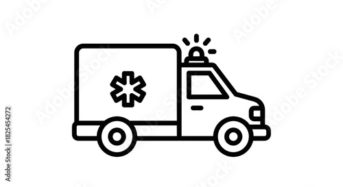 Urgent medical transport lifeline: Ambulance icon rushing to the rescue, quick emergency response, immediate care, symbol of hope and life saving support