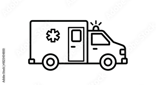 Emergency ambulance speeding to rescue, a symbol of urgent medical care and hope in times of crisis, perfect for healthcare and safety campaigns