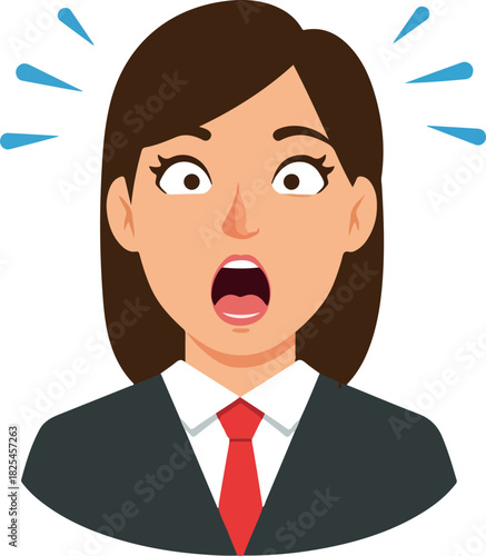 Shocked Woman In Business Attire Expressing Surprise And Fear