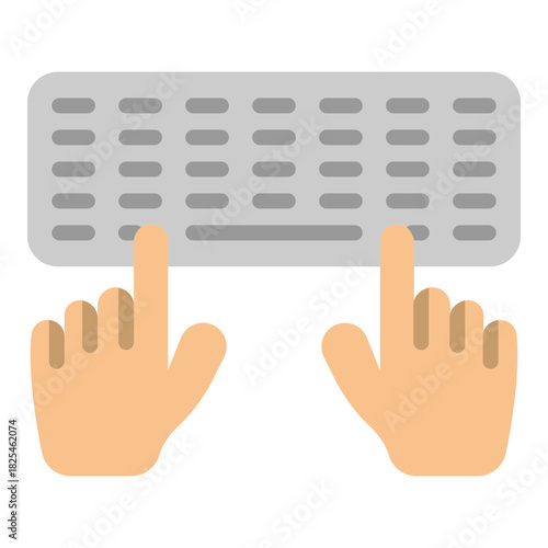 Typing Hands Vector Flat Icon Design