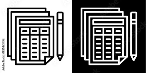 Statement  Icon Set White Style Collection
