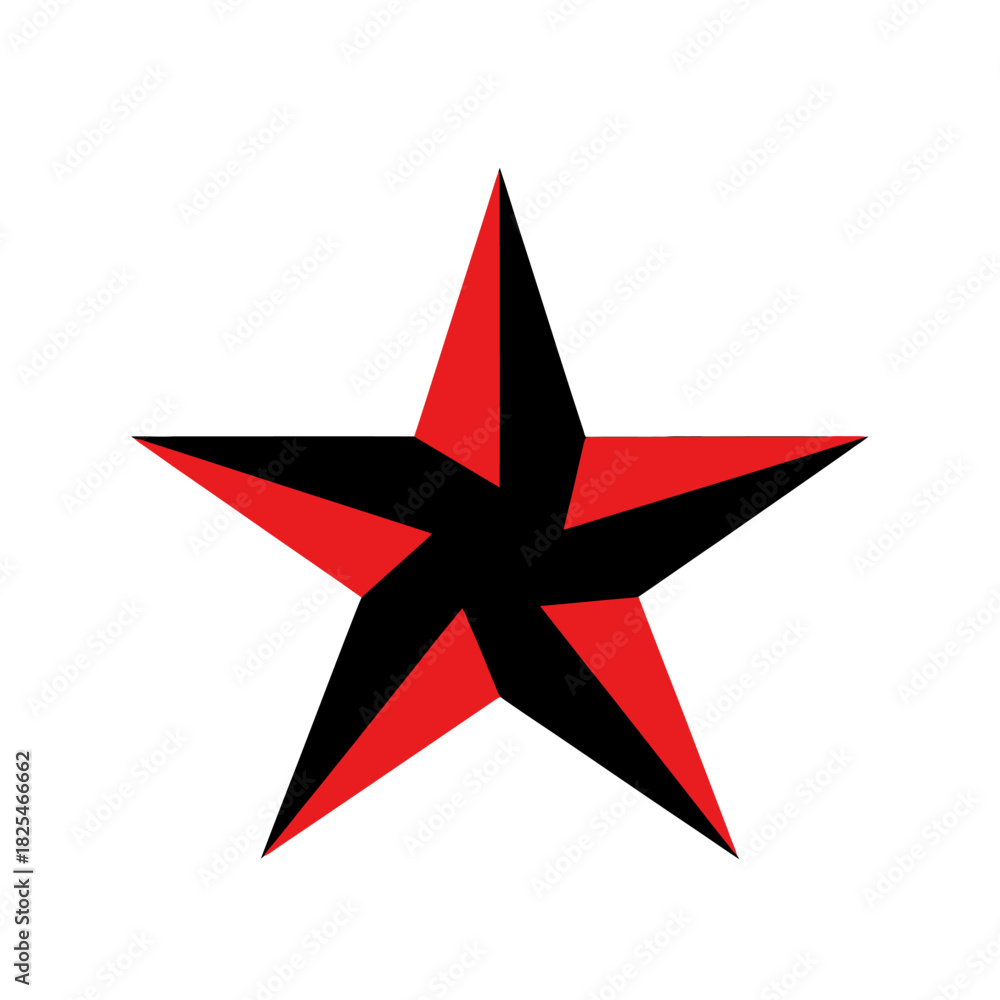 Obraz premium Single Vector Icons of Red and Black Star Graphic Design Element. EPS Editable