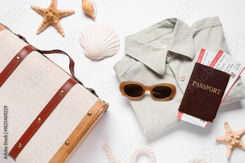 Composition with suitcase, ...