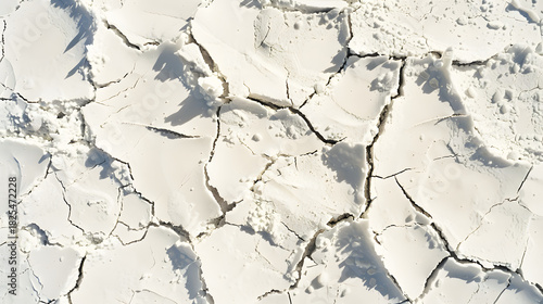 aerial view of desert salt flats cracked