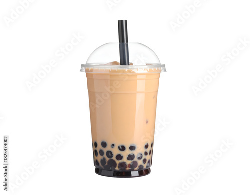 Bubble Tea drink in plastic cup isolated on transparent png