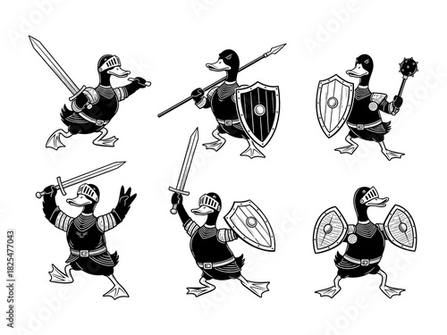 Cute Chibi Duck Knight in Armor