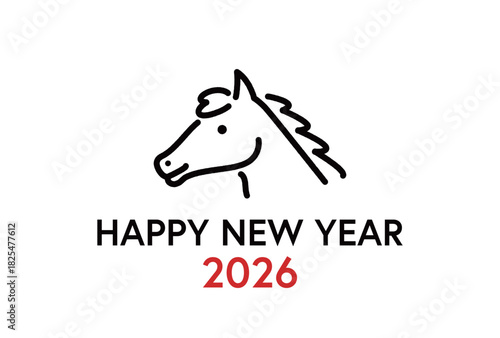 2026　年賀状　午年　うま