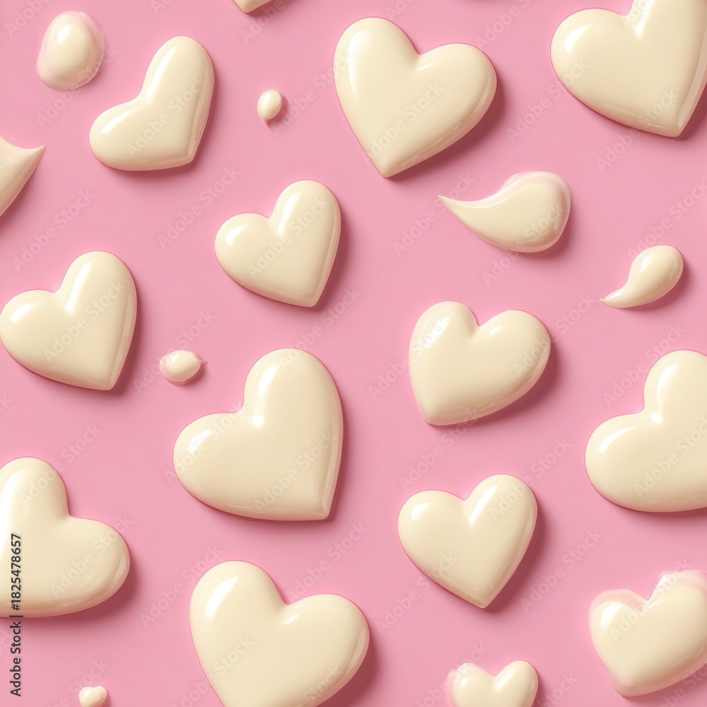 Obraz premium White chocolate heart pattern