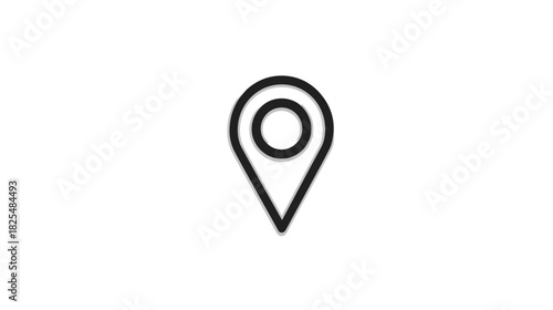 Simple outline location pin icon representing navigation, GPS, maps, travel, destination, pointer, and position symbol.
