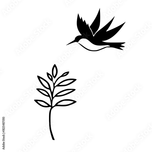 Discover the harmony of nature in every line 🌱🕊️. Our elegant vector designs of birds and plants bring minimalism to life. Perfect for tattoos, branding, or digital art.