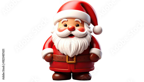 Charming Santa Claus Figurine with Red Suit and White Beard.
