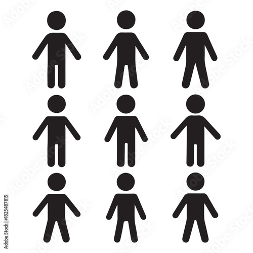 A set of stick figures vector