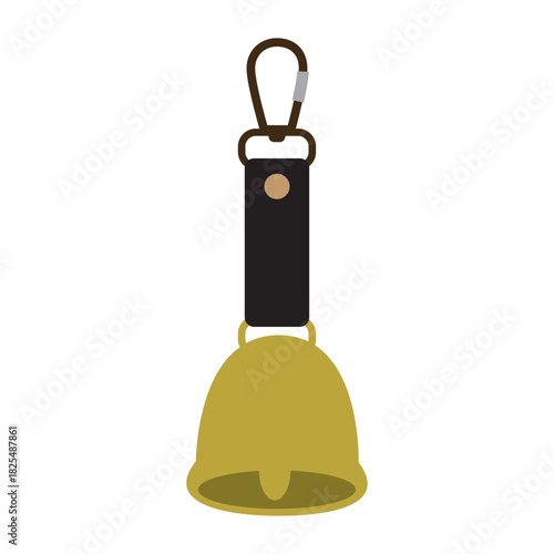 真鍮製のシンプルな熊よけ鈴、ベル型