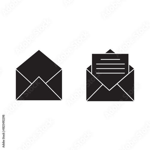 Open Mail Icon Black