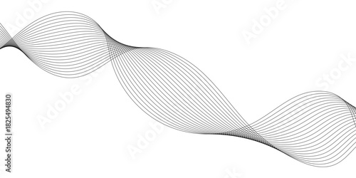 3D rendered illustration of a DNA strand with blue digital curve waves and a light flow pattern backdrop