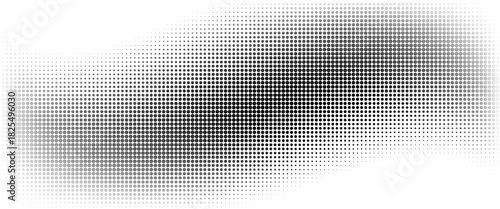 Dotted halftone gradient texture. Fading polka dot background. Repeated dots gradation pattern background. Black vanishing comic pop art overlay backdrop.