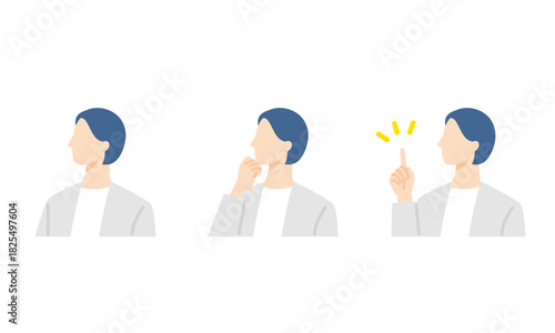 女性管理職、ビジネスパーソンの表情アイコン