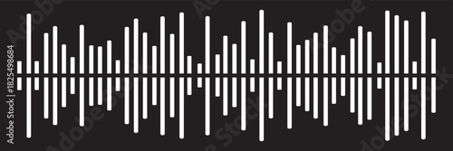 Set of radio Wave icon. Monochrome simple sound wave on transparent background. Vector sound wave icon. Music player sound bar. Record interface. Equalizer icon with soundwave line. used for mobile.