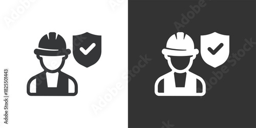 Worker's Insurance icon. Solid glyph series icon