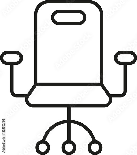 Ergonomic Office Chair Icon Ideal for Office Furniture