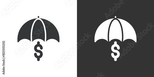 Financial Protection icon. Solid glyph series icon