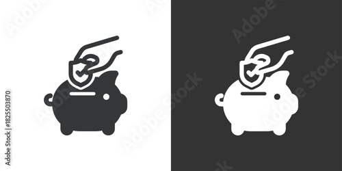 Savings Insurance icon. Solid glyph series icon