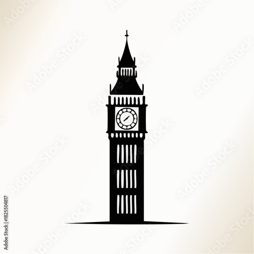 Big Ben Clock Tower Silhouette.