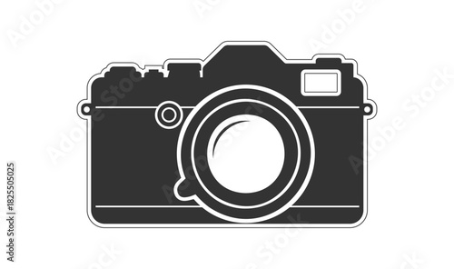 Retro Camera Silhouette Graphic Illustration