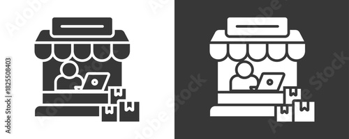 Seller Icon Set Vector Collection Isolated In Black And White