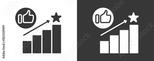Popularity Icon Set Vector Collection Isolated In Black And White