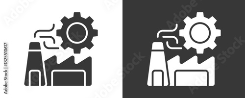 Manufacturing Icon Set Vector Collection Isolated In Black And White