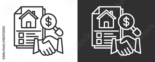 Property Contract Icon Set Vector Collection Isolated In Black And White