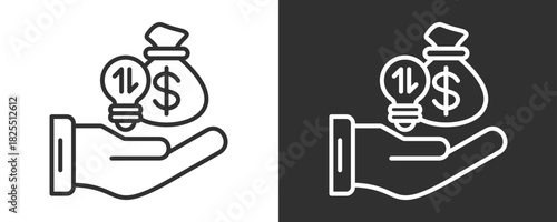 Funding Icon Set Vector Collection Isolated In Black And White