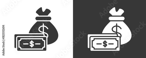 Money Icon Set Vector Collection Isolated In Black And White
