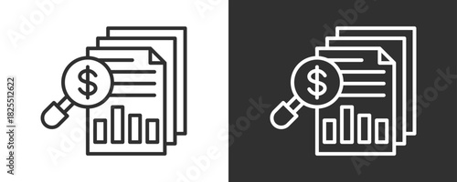 Market Analysis Icon Set Vector Collection Isolated In Black And White