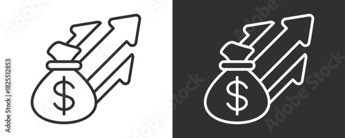 Revenue Icon Set Vector Collection Isolated In Black And White