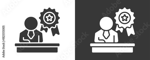Badge Icon Set Vector Collection Isolated In Black And White