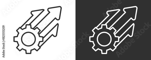 Process Improvement Icon Set Vector Collection Isolated In Black And White