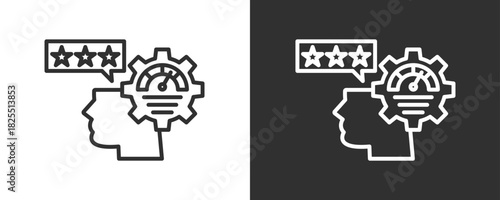Performance Review Icon Set Vector Collection Isolated In Black And White